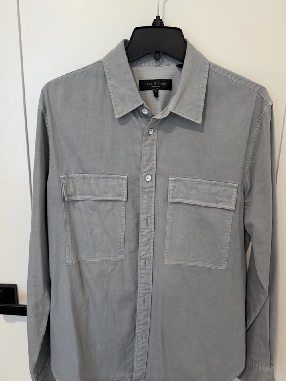 rag & bone Overdyed Finch Shirt Jacket in Grey Ice